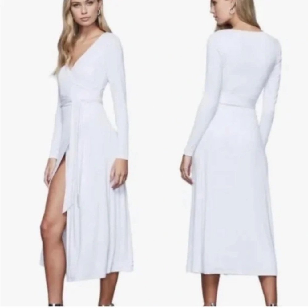 Good American LS white wrap dress - Picture 2 of 6